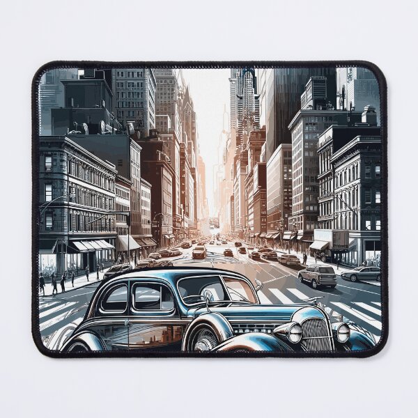 Item preview, Vintage car in the city designed and sold by LongIslandDesgn.