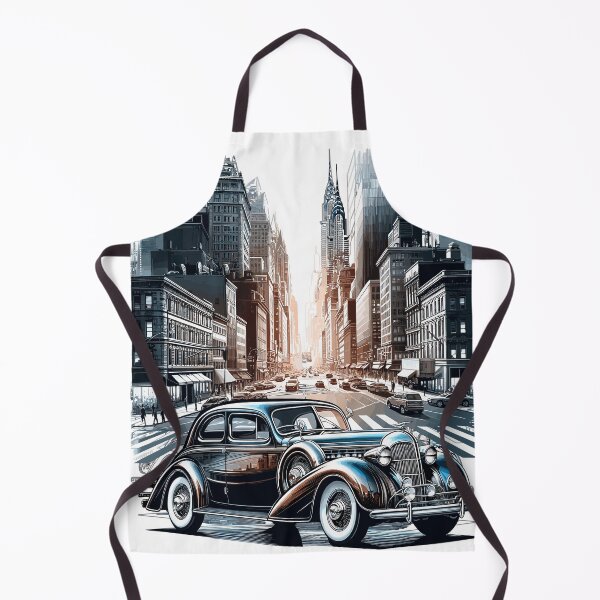 Item preview, Vintage car in the city designed and sold by LongIslandDesgn.