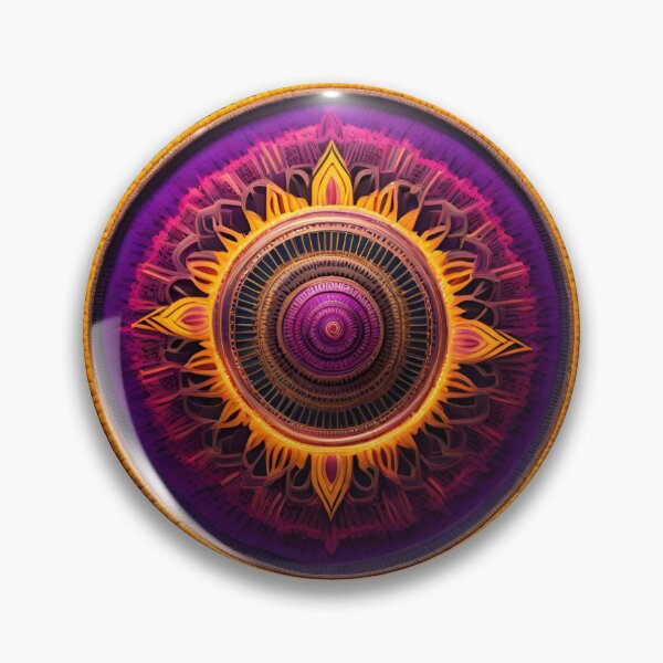 Item preview, Energetic Sunburst Mandala Vibrant Purple & Yellow designed and sold by SpiritualManda.