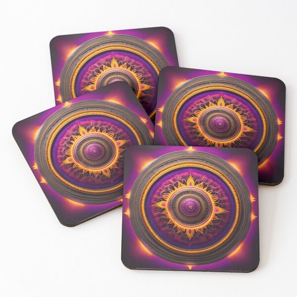 Item preview, Energetic Sunburst Mandala Vibrant Purple & Yellow designed and sold by SpiritualManda.
