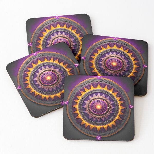 Item preview, Energizing Sunburst Mandala Vibrant Purple and Yellow designed and sold by SpiritualManda.