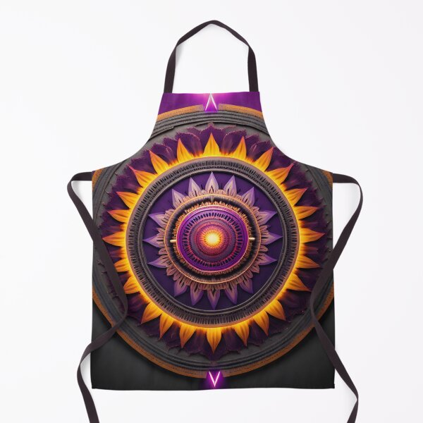 Artikelvorschau, Energetisierendes Sunburst-Mandala in leuchtendem Lila und Gelb entworfen und verkauft von SpiritualManda.
