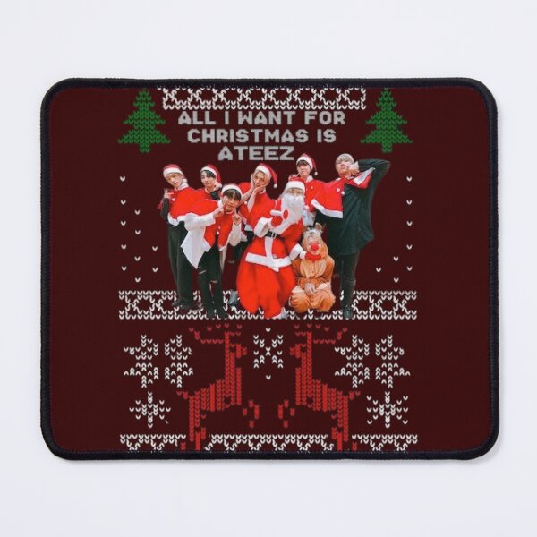 Item preview, Ateez All I want for Christmas is Ateez christmas ugly sweater ATEEZ – THE WORLD EP.FIN : WILL kpop boy group members b&w designed and sold by Kpop-Noona.