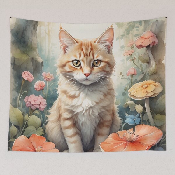 Item preview, 004 Ink Wash Painting of a Cute Cat designed and sold by Alexis Art Collection.