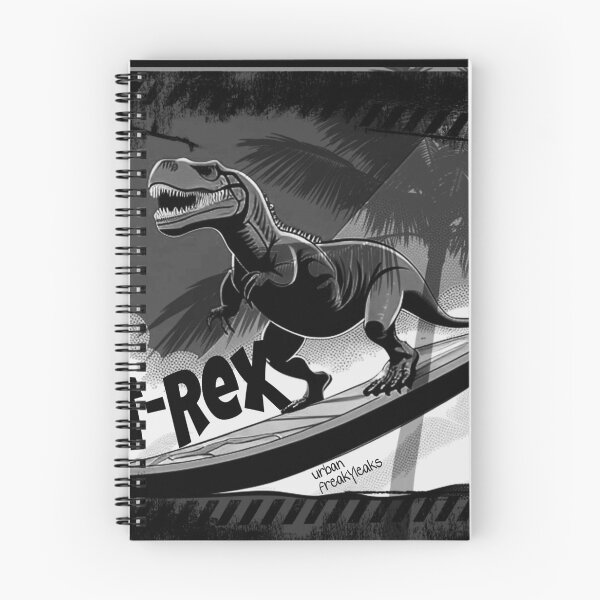 Item preview, T-REX ON A SURFBOARD IN BLACK AND WHITE designed and sold by inarausch2023.