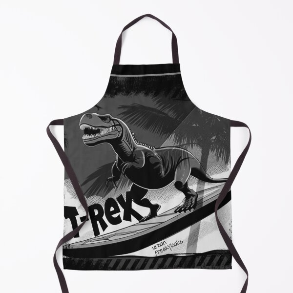 Item preview, T-REX ON A SURFBOARD IN BLACK AND WHITE designed and sold by inarausch2023.