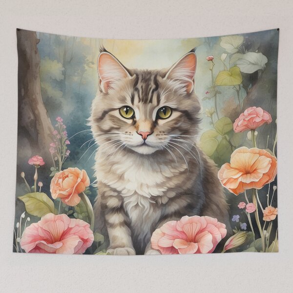 Item preview, 006 Ink Wash Painting of a Cute Cat designed and sold by Alexis Art Collection.