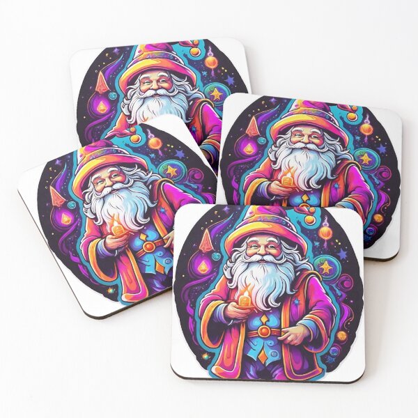 Item preview, Magician Santa Claus candle in hand whimsical style space backdrop  designed and sold by Trendsecne.