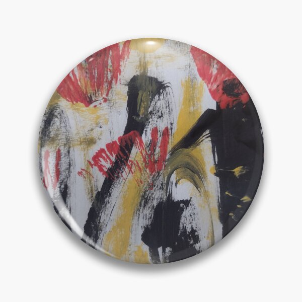 Item preview, Red blooms on black and yellow  1 designed and sold by ArtbyColleen.