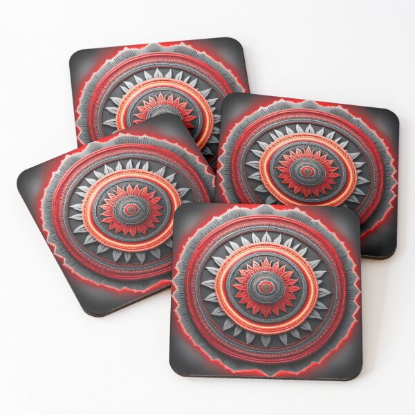 Item preview, Abstract Mandala Radiance in Red and Grey designed and sold by SpiritualManda.
