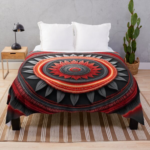 Item preview, Abstract Mandala Radiance in Red and Grey designed and sold by SpiritualManda.