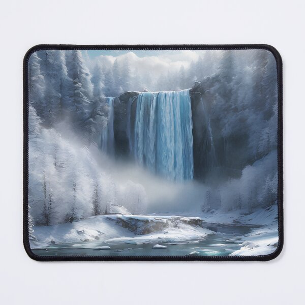 Item preview, Waterfall in a Snowy Forest designed and sold by Design-Illusi0n.
