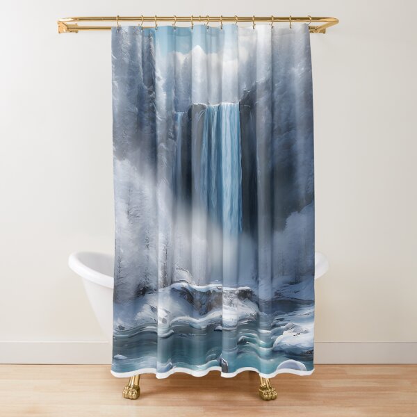Item preview, Waterfall in a Snowy Forest designed and sold by Design-Illusi0n.
