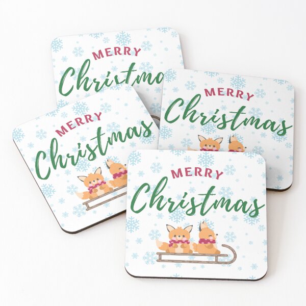 Item preview, Merry Christmas Foxes on Sled Design designed and sold by CarefulCreation.