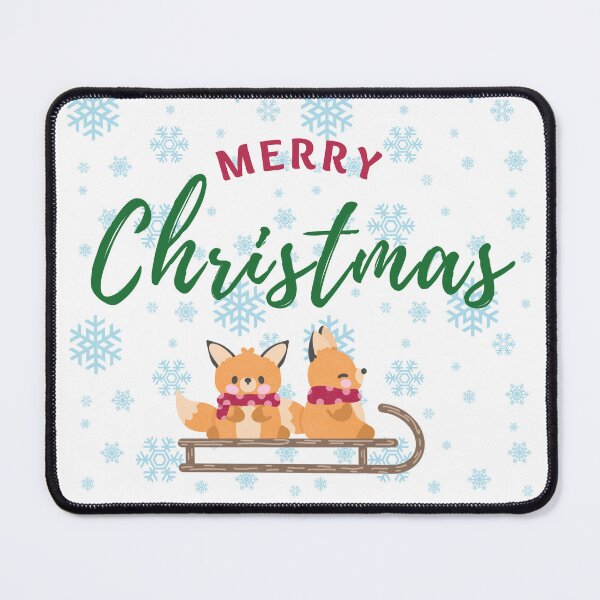 Item preview, Merry Christmas Foxes on Sled Design designed and sold by CarefulCreation.
