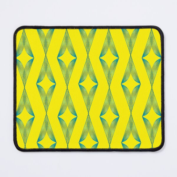 Aperçu de l'œuvre Triangles Turquoise Demi Goutte - Jaune Vif créée et vendue par CushyNest.