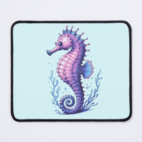 Item preview, Pink, Blue and Purple Pen and Ink Seahorse designed and sold by Kim Arnott.