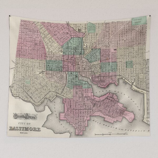 Item preview, Vintage Map of Baltimore MD (1873) designed and sold by BravuraMedia.