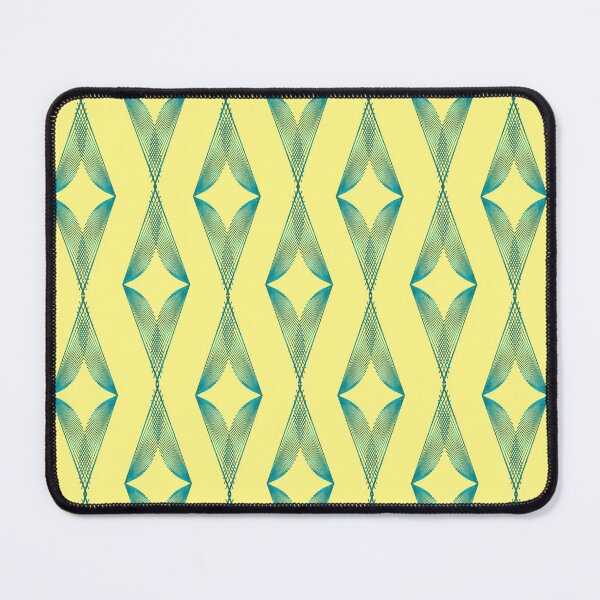 Aperçu de l'œuvre Triangles Turquoise Demi Goutte - Jaune Clair créée et vendue par CushyNest.