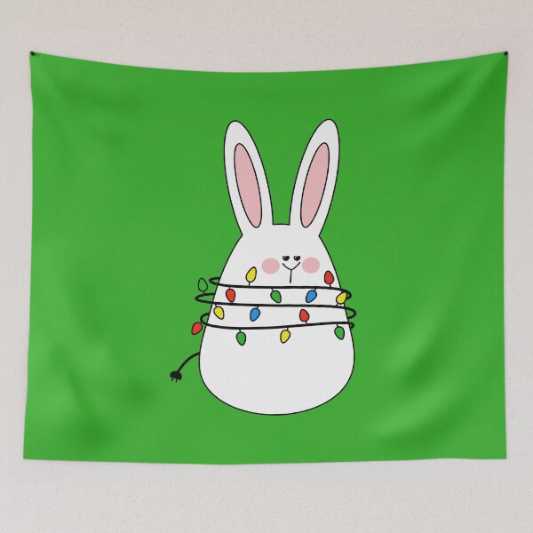 Item preview, Bunny tangled in a string of Christmas lights designed and sold by tentihandmade.