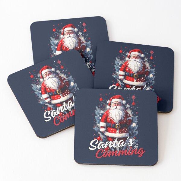 Item preview,  Santa is comming  navy blue background -Christmas Theme designed and sold by mndesignworx.