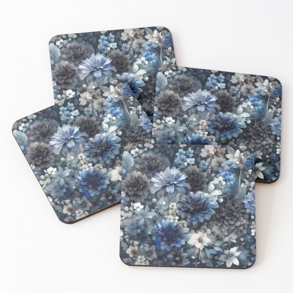 Item preview, Blue and Black flowers designed and sold by tipitoes.
