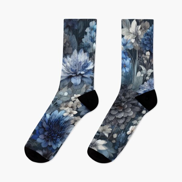 Item preview, Blue and Black flowers designed and sold by tipitoes.