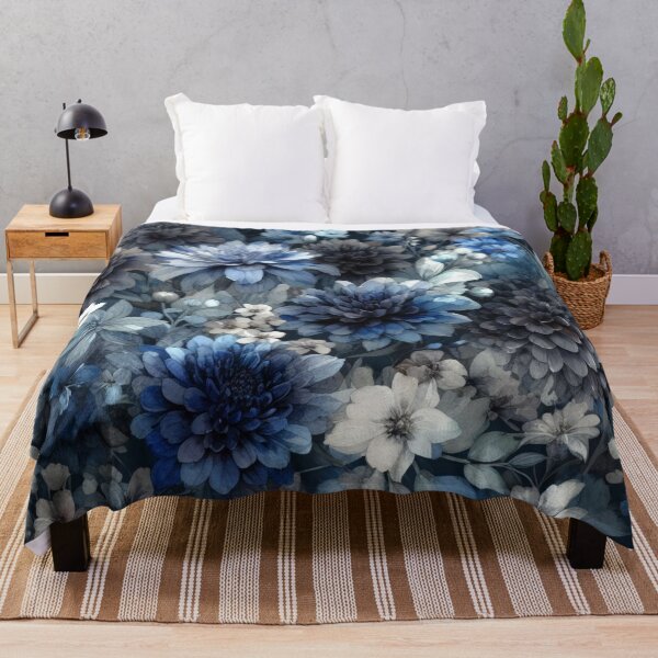 Item preview, Blue and Black flowers designed and sold by tipitoes.