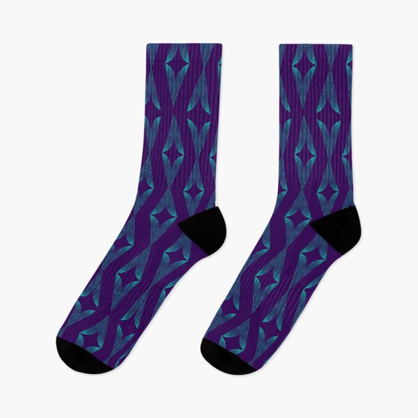 Aperçu de l'œuvre Triangles Turquoise Demi Goutte - Prune Profonde créée et vendue par CushyNest.