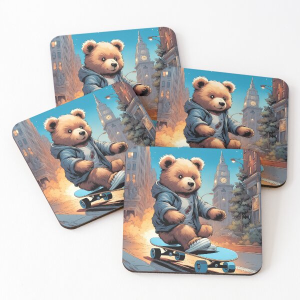 Item preview, Teddy riding a skateboard designed and sold by Colin Bentham.