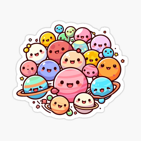 Item preview, Kawaii Planets Parade - Adorable Cosmic March designed and sold by CrativeArtss.