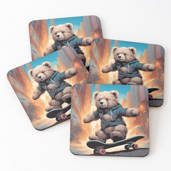 Item preview, Teddy riding a skateboard designed and sold by Colin Bentham.
