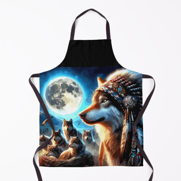 Item preview, Nesting Wolves Under The Moon-Native American imagery designed and sold by Artbyminga.