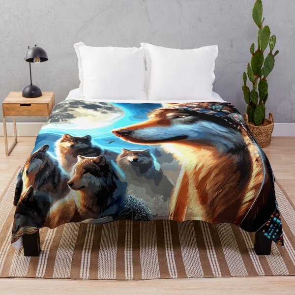 Item preview, Nesting Wolves Under The Moon-Native American imagery designed and sold by Artbyminga.