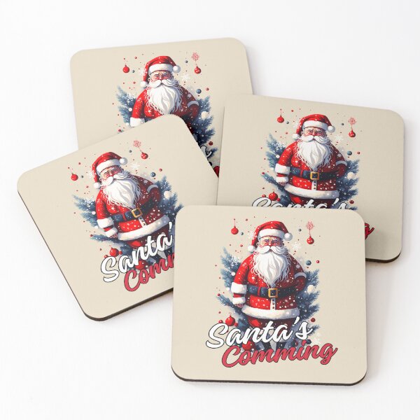 Item preview, 'Santa is comming'  beige background -Christmas Theme designed and sold by mndesignworx.