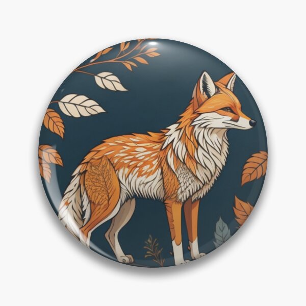 Item preview, Folklore fox and leaves designed and sold by VoodoovilleArt.
