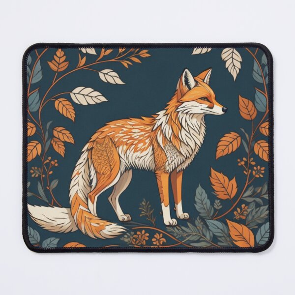 Item preview, Folklore fox and leaves designed and sold by VoodoovilleArt.