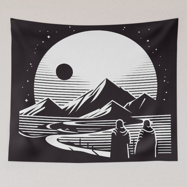 Item preview, B&W Dune Illustration designed and sold by ArtwaveEmporium.