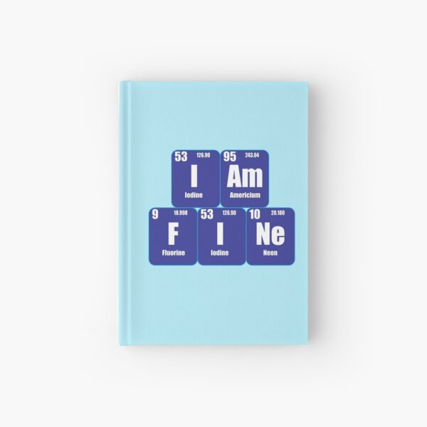 Aperçu de l'œuvre Je vais bien Word avec un élément de tableau périodique de chimie amusant pour les étudiants en sciences et les amateurs de chimie créée et vendue par ArtoDesignPro.