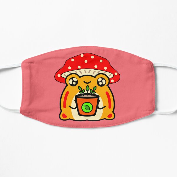 Nature froggy mushroom Flat Mask