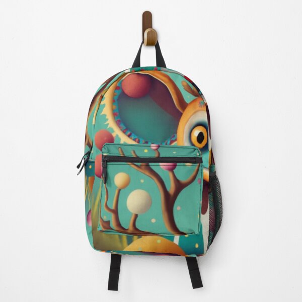 Item preview, Kooky the bobble headed Koala Bear with antlers on a a teal background designed and sold by VoodoovilleArt.