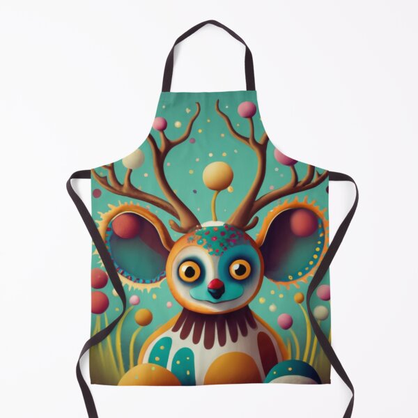 Item preview, Kooky the bobble headed Koala Bear with antlers on a a teal background designed and sold by VoodoovilleArt.
