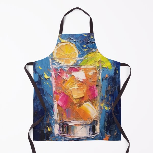 Item preview, Summer Cocktail Drink Thick Impasto Oil Art designed and sold by salarkoshop.