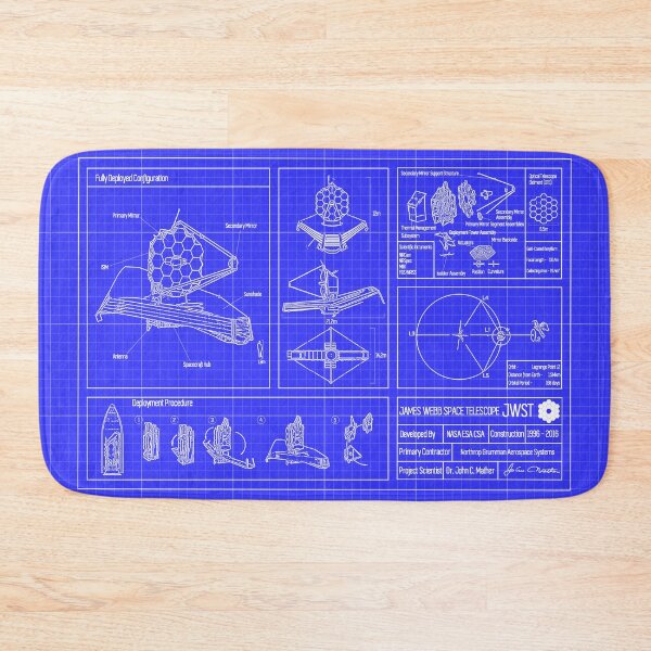 Item preview, James Webb Space Telescope Blueprint designed and sold by CaryJacobsArt.
