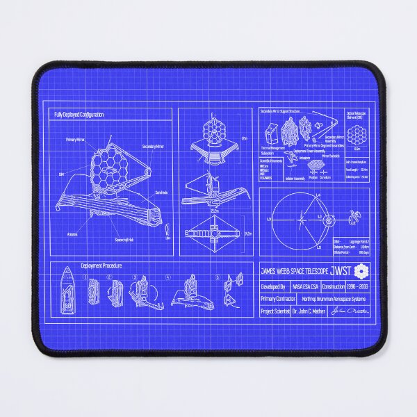 Item preview, James Webb Space Telescope Blueprint designed and sold by CaryJacobsArt.