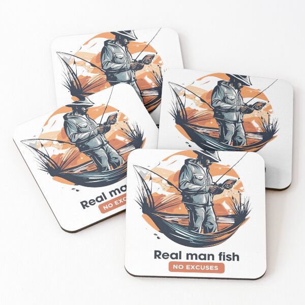 Item preview, Real man fish no excuses Fisherman Gift designed and sold by CyberArtistOne.