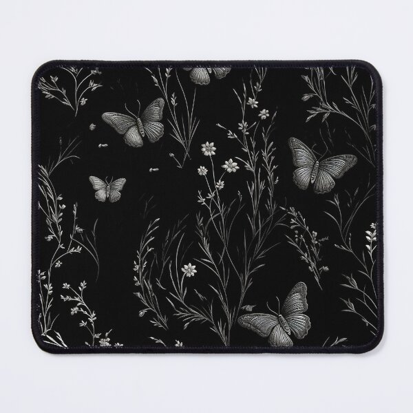 Item preview, white butterflies on a black background designed and sold by Mike Kiev art.