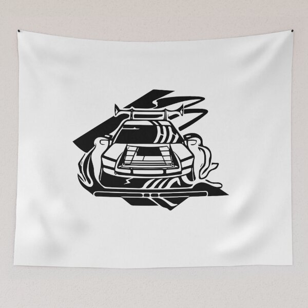 Item preview, Black and White Minimalist Track American Car  designed and sold by Lab4YourStyle.