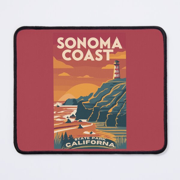 Item preview,  A Vintage Travel Art of the Sonoma Coast State Park - California - US  designed and sold by GoodOldVintage.