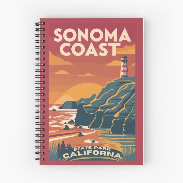 Item preview,  A Vintage Travel Art of the Sonoma Coast State Park - California - US  designed and sold by GoodOldVintage.